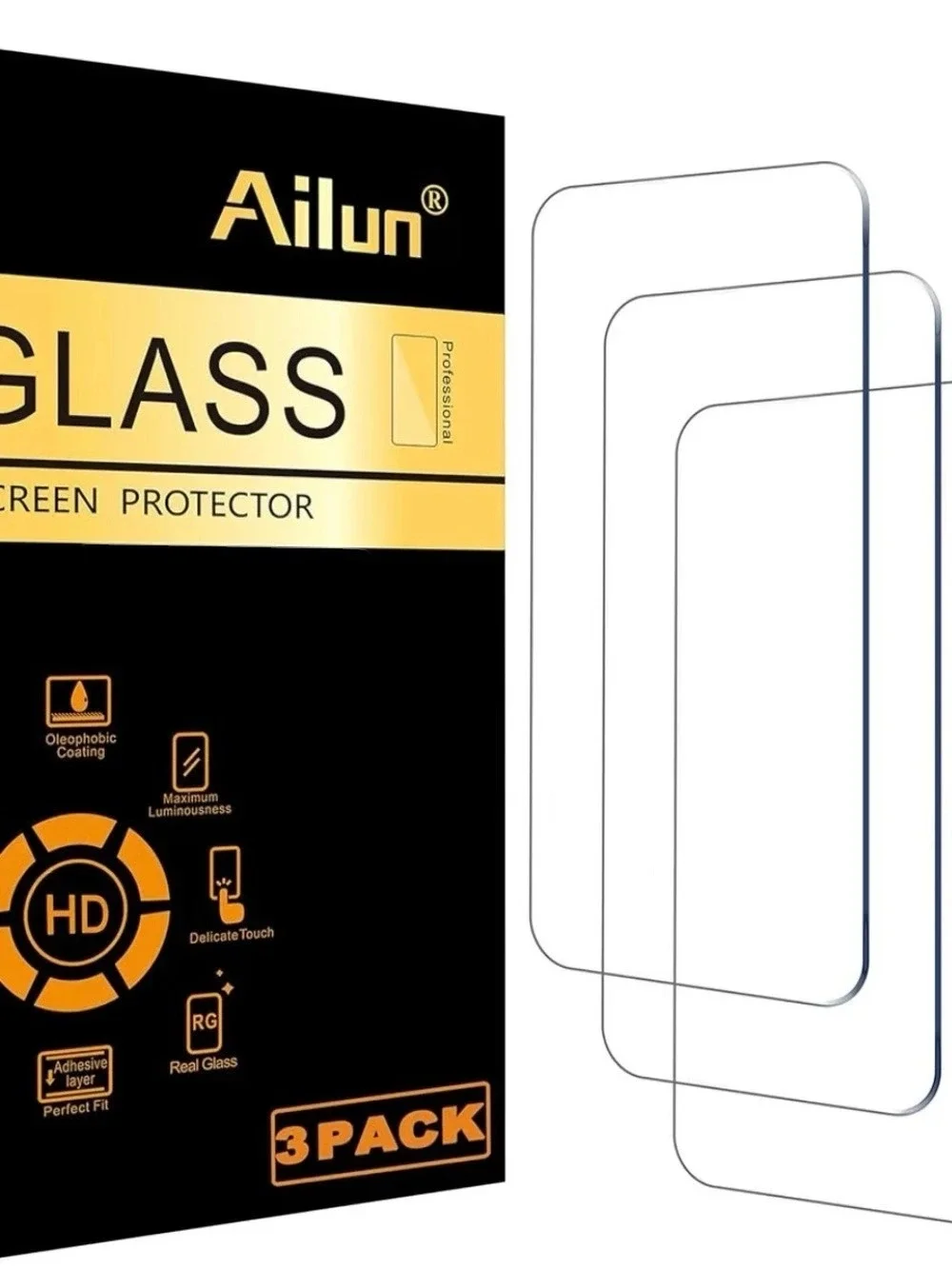 Ailun Glass Screen Protector 3-Pack Clear NWT